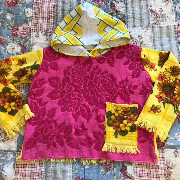 Vintage Reworked Towel Fringe Pullover Sweater - Picture 1 of 9